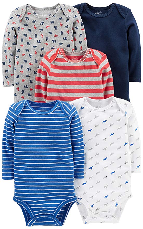 Baby Boys' 5-Pack Long-Sleeve Bodysuit